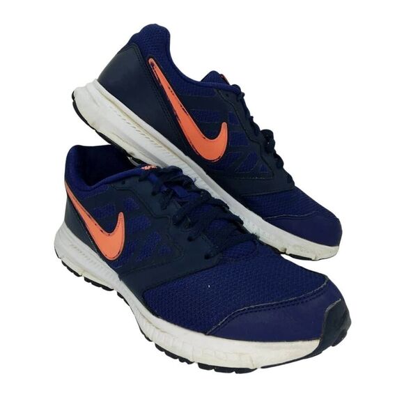 Nike Downshifter 6 Women's Pre-owned Navy Blue/Mango Sneakers - sz. 10 - Picture 1 of 6
